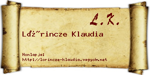 Lőrincze Klaudia névjegykártya