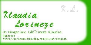 klaudia lorincze business card